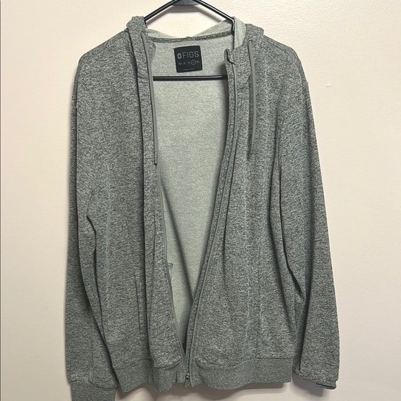 FIGS Scrubs Mens Gray Full Zip Hoodie Heathcare Doctor Nurse Healthcare Large - Picture 2 of 5